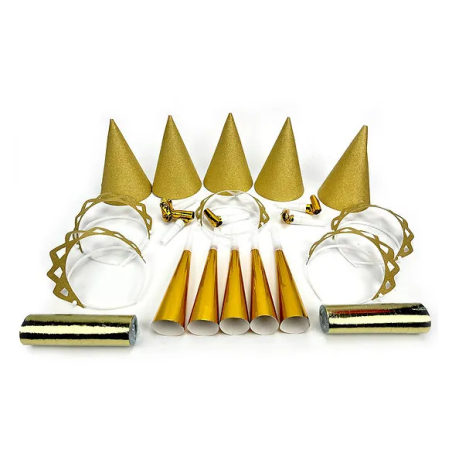 Glitzer/Gold Partytüte für 10 Personen