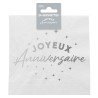 24 tovaglioli, Joyeux Anniversaire, 3 veli, 33 x33 cm , argento