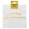 24 tovaglioli, Joyeux Anniversaire, 3 veli, 33 x33 cm , Oro