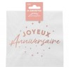 24 Servietten, Joyeux Anniversaire, 3-lagig, 33 x33 cm, Roségold