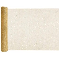 Chemin de table uni paillette or