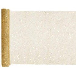 runner da tavolo con paillettes oro semplice