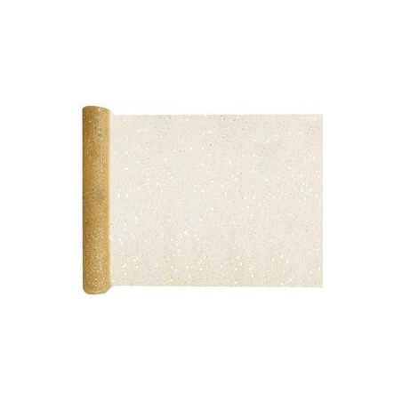 Chemin de table uni paillette or