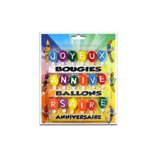 Palloncini candele Joyeux anniversaire