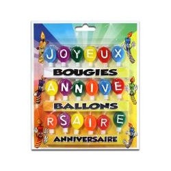 Bougies ballons joyeux anniversaire