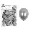 Sachet de 25 ballons chromé argent 30 cm