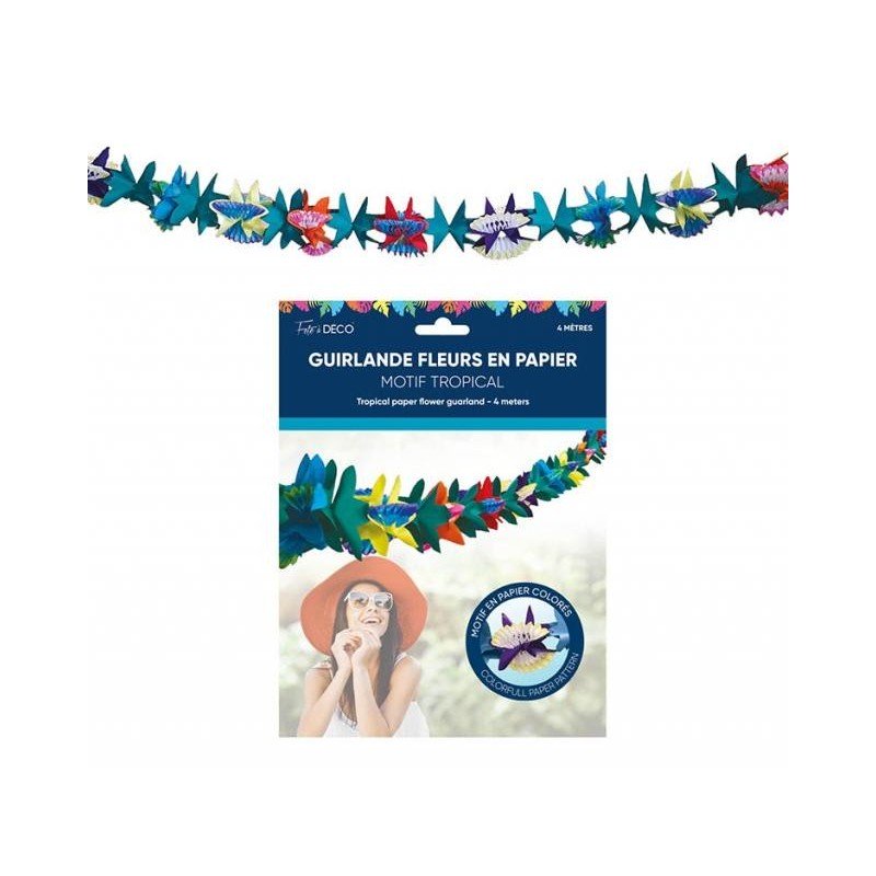 Guirlande fleur Tropical, 4m