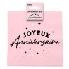 24 Serviettes, Joyeux Anniversaire, 3 plis, 33 x33 cm Rose/Noir