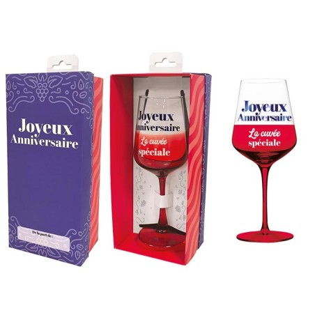 1 Weinglas mit Alter und Geschenkbox