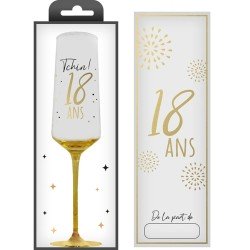 1 Flûte à champagne avec âge et coffret cadeau