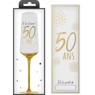 1 Flûte à champagne avec âge et coffret cadeau