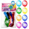 Sachet de 8 ballons 80 ans Sachet de 8 ballons 80 ans