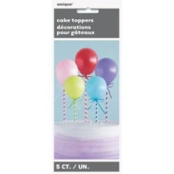 Décoration gâteaux cake topper 5 mini ballons 12.7 cm