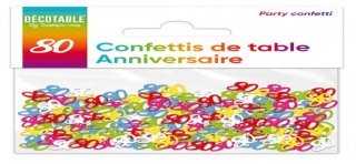 Coriandoli da tavola multicolori in carta 80 anni