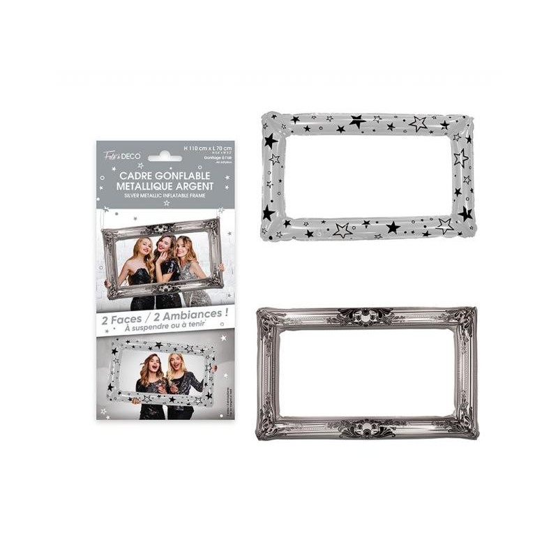 Cadre gonflable métallique argent