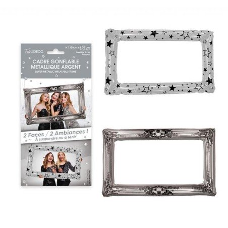 Cornice gonfiabile metallica argento