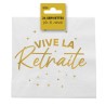 24 Servietten, „Vive la Retraite“ (Es lebe der Ruhestand), 3-lagig, 33 x 33 cm, goldfarben