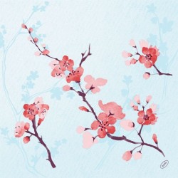 50 Serviettes ouate classic, 40x40cm Cherry Breeze Blue