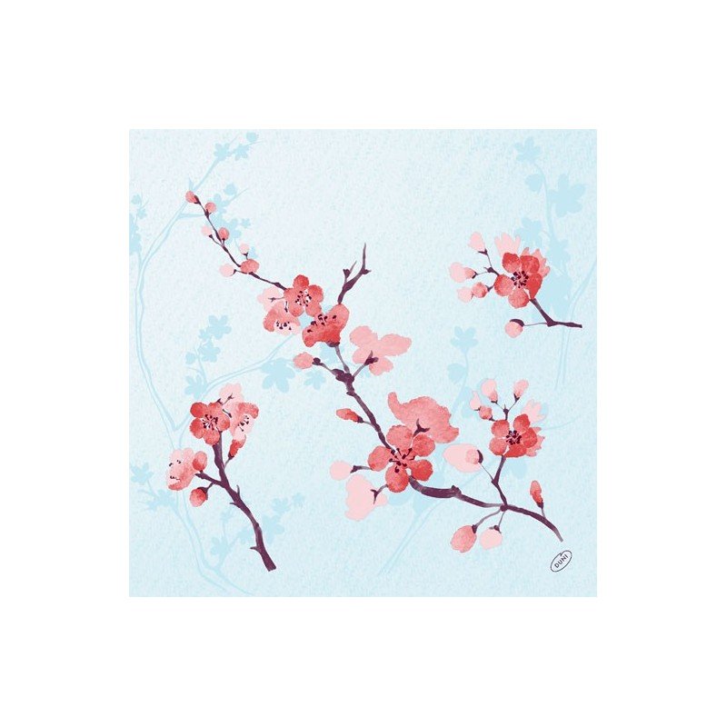 50 Serviettes ouate classic, 40x40cm Cherry Breeze Blue