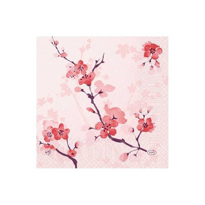 50 Servietten aus Watte 33 x 33 cm Cherry Breeze Pink 3-lagig