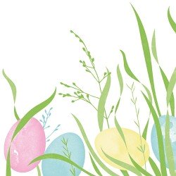 50 serviettes Linclass Pâques 40x40cm, 1/4plis