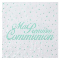 20 Serviettes " Ma première Communion, 16,5 x 16,5 cm, 3plis, mint