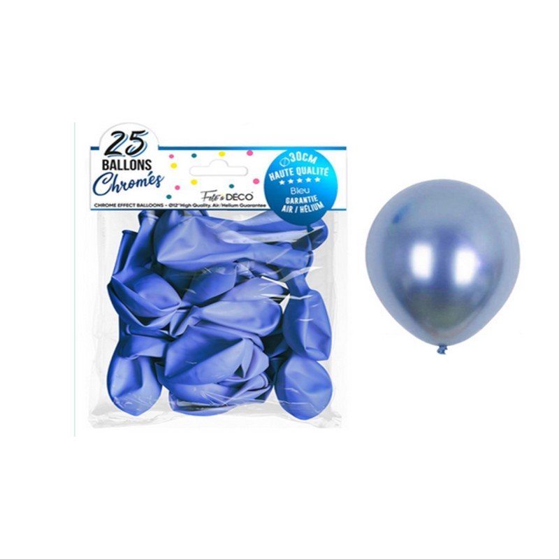 Sachet de 25 ballons chromé cuivre 30 cm