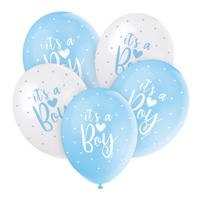 BALLONS NACRES ASSORTIS ''IT'S A BOY'' Boy