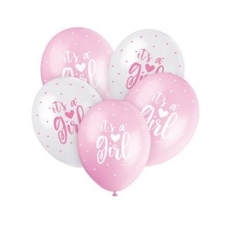5 palloncini perlati assortiti da 30 cm - It's a Girl