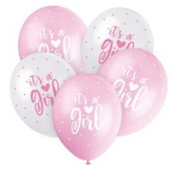5 palloncini perlati assortiti da 30 cm - It's a Girl