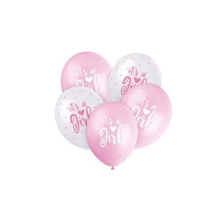 5 palloncini perlati assortiti da 30 cm - It's a Girl