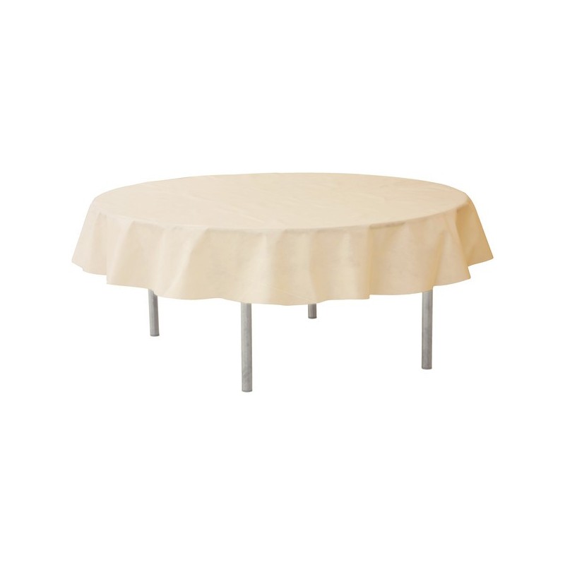 Nappe ronde unie, diamètre 240 cm, ivoire