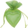 Sachet de 4 cœurs armurés, 5x5x3 cm, vert,organdi&métal Sachet de 4 cœurs armurés, 5x5x3 cm, vert,organdi&métal