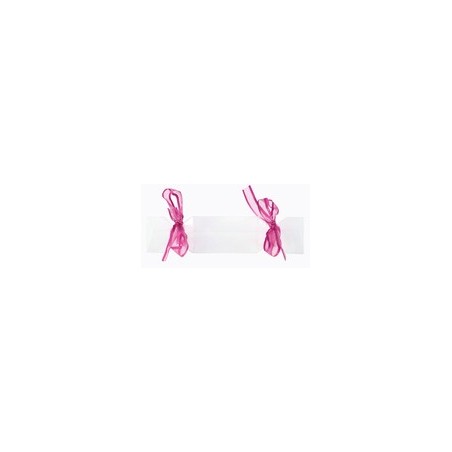 Boîte bonbon transparent avec ruban fuchsia,12x3 cm  , sachet de 4 pièces