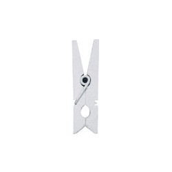 Mini clip in legno, 2,5 cm, busta da 24 pezzi, bianca