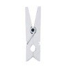 Mini clip in legno, 2,5 cm, busta da 24 pezzi, bianca
