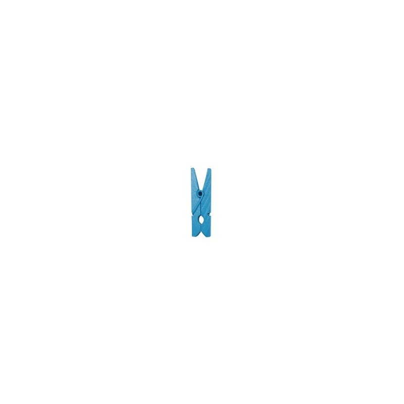 Mini clip in legno, 2,5 cm, busta da 24 pezzi, turchese