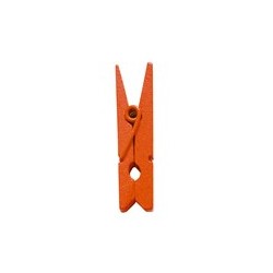 Mini pince en bois, 2,5 cm,sachet de 24 pièces, orange