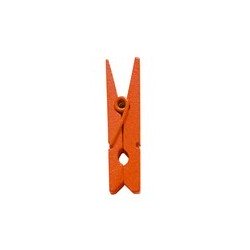 Mini pince en bois, 2,5 cm,sachet de 24 pièces, orange