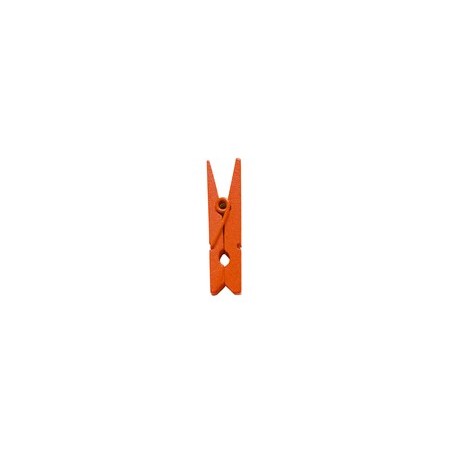  Mini clip in legno, 2,5 cm, busta da 24 pezzi, arancione
