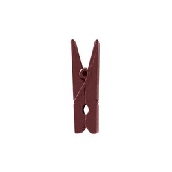 Mini pince en bois, 2,5 cm,sachet de 24 pièces, chocolat