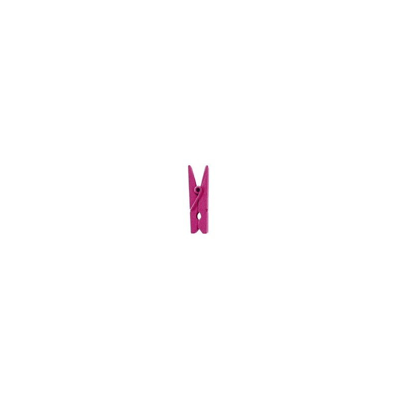 24 Kleine Klammer, Holz, 2,5 cm, fuchsia