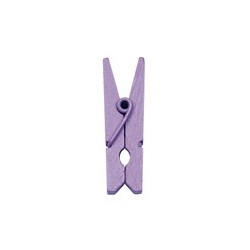 Mini pince en bois, 2,5 cm,sachet de 24 pièces, parme