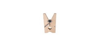 Mini-Holzclip, 2,5 cm, 24-teilige Tasche, Elfenbein