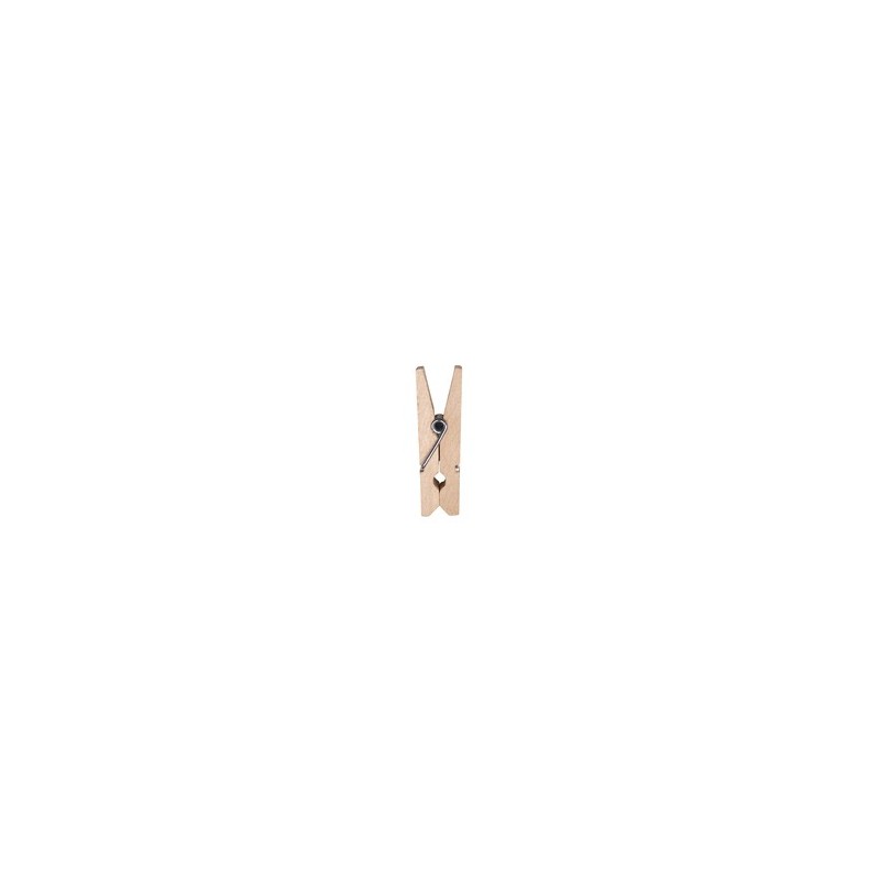 Mini-Holzclip, 2,5 cm, 24-teilige Tasche, Elfenbein