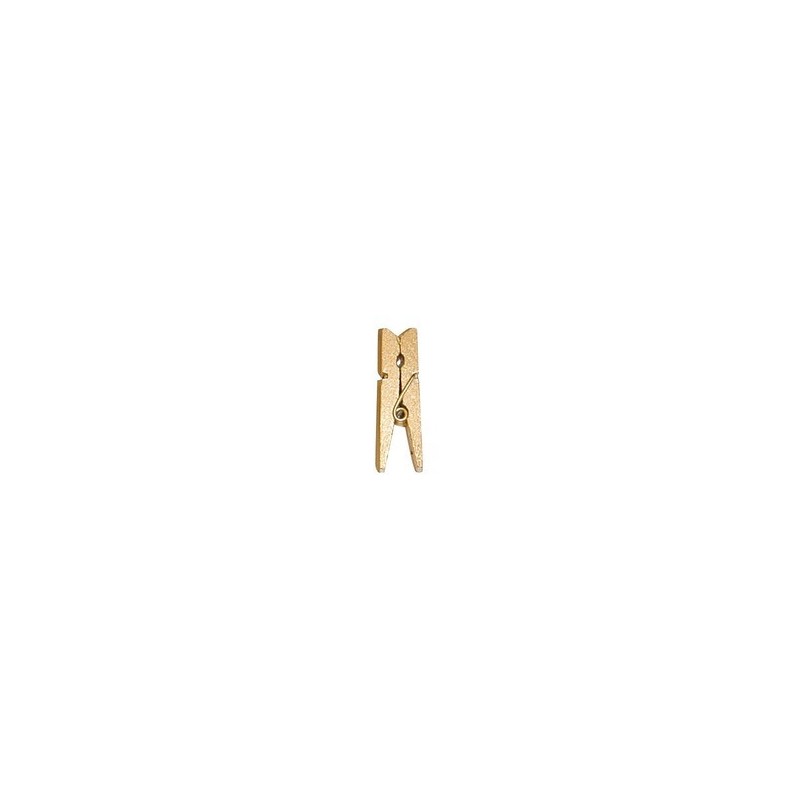 Mini clip in legno, 2,5 cm, busta da 24 pezzi, oro