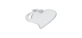 Miroir coeur sur pince, bois & miroir, 4 x 4 cm , sachet de 6 pièces, transparent