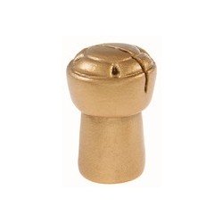 Cappellino champagne posto marca, oro, poliresina, 3,3 x 5 cm, confezione da 2 pezzi