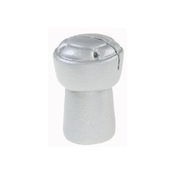 Cappellino champagne posto marca, argento, poliresina, 3,3 x 5 cm, confezione da 2 pezzi