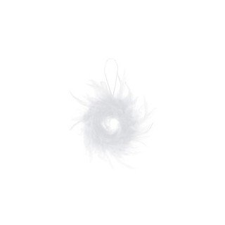 Couronne en plumes, plume, 10 cm, blanc, sachet de 1 pièce